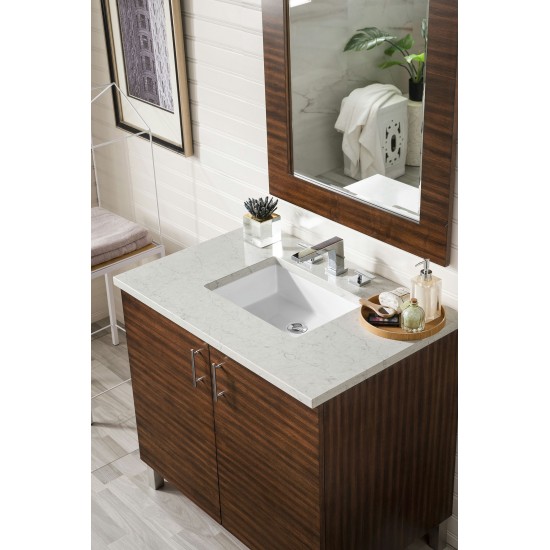 Metropolitan 36" Single Vanity American Walnut w/ 3 CM Jasmine Pearl Quartz Top