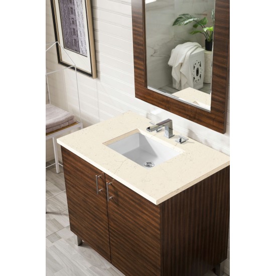 Metropolitan 36" Single Vanity American Walnut w/ 3 CM Eternal Marfil Quartz Top