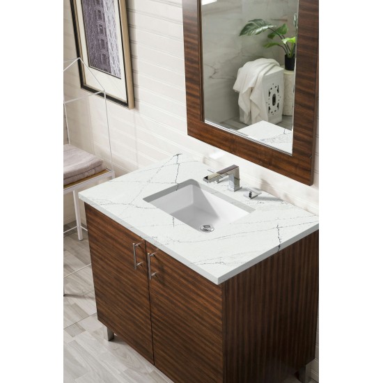 Metropolitan 36" Single Vanity American Walnut w/3 CM Ethereal Noctis Quartz Top