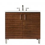 Metropolitan 36" Single Vanity American Walnut w/ 3 CM Eternal Serena Quartz Top