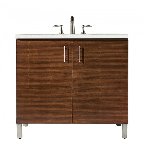 Metropolitan 36" Single Vanity American Walnut w/ 3 CM Eternal Serena Quartz Top