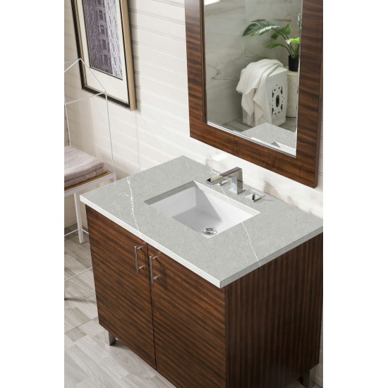 Metropolitan 36" Single Vanity American Walnut w/ 3 CM Eternal Serena Quartz Top