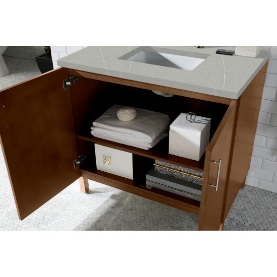 Metropolitan 36" Single Vanity American Walnut w/ 3 CM Eternal Serena Quartz Top