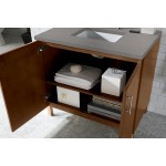 Metropolitan 36" Single Vanity, American Walnut, w/ 3 CM Grey Expo Quartz Top