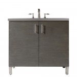 Metropolitan 36" Single Vanity, Silver Oak, w/ 3 CM Grey Expo Quartz Top