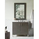 Metropolitan 36" Single Vanity, Silver Oak, w/ 3 CM Grey Expo Quartz Top