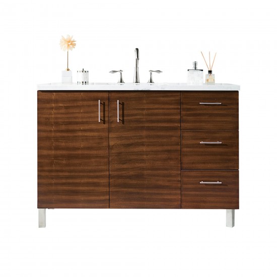 Metropolitan 48" American Walnut Single Vanity w/3 CM Arctic Fall Surface Top