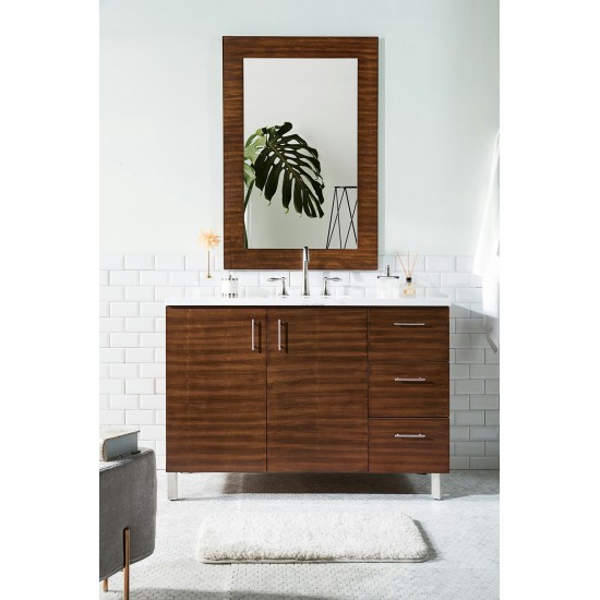 Metropolitan 48" American Walnut Single Vanity w/3 CM Arctic Fall Surface Top