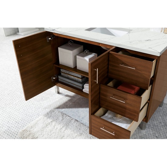 Metropolitan 48" Single Vanity American Walnut w/3 CM Ethereal Noctis Quartz Top