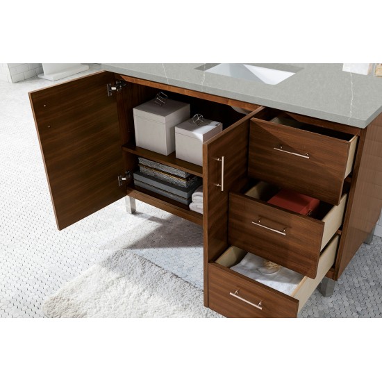 Metropolitan 48" Single Vanity American Walnut w/ 3 CM Eternal Serena Quartz Top