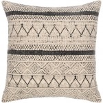 Surya Janya Black Pillow Shell With Polyester Insert 18"H X 18"W