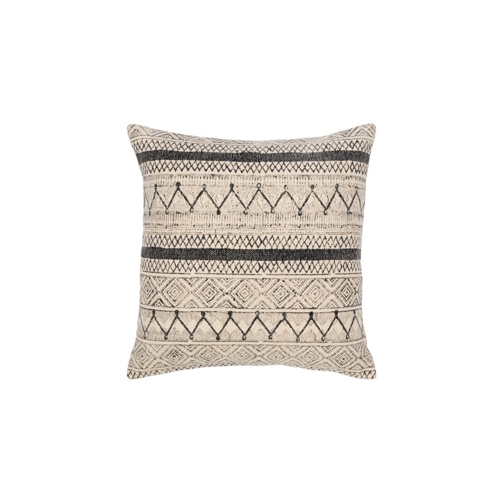 Surya Janya Black Pillow Shell With Polyester Insert 18"H X 18"W Surya Janya Black Pillow Shell With Polyester Insert 18"H X 18"W