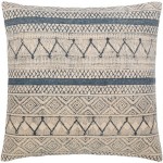 Surya Janya Dark Blue Pillow Shell With Down Insert 22"H X 22"W