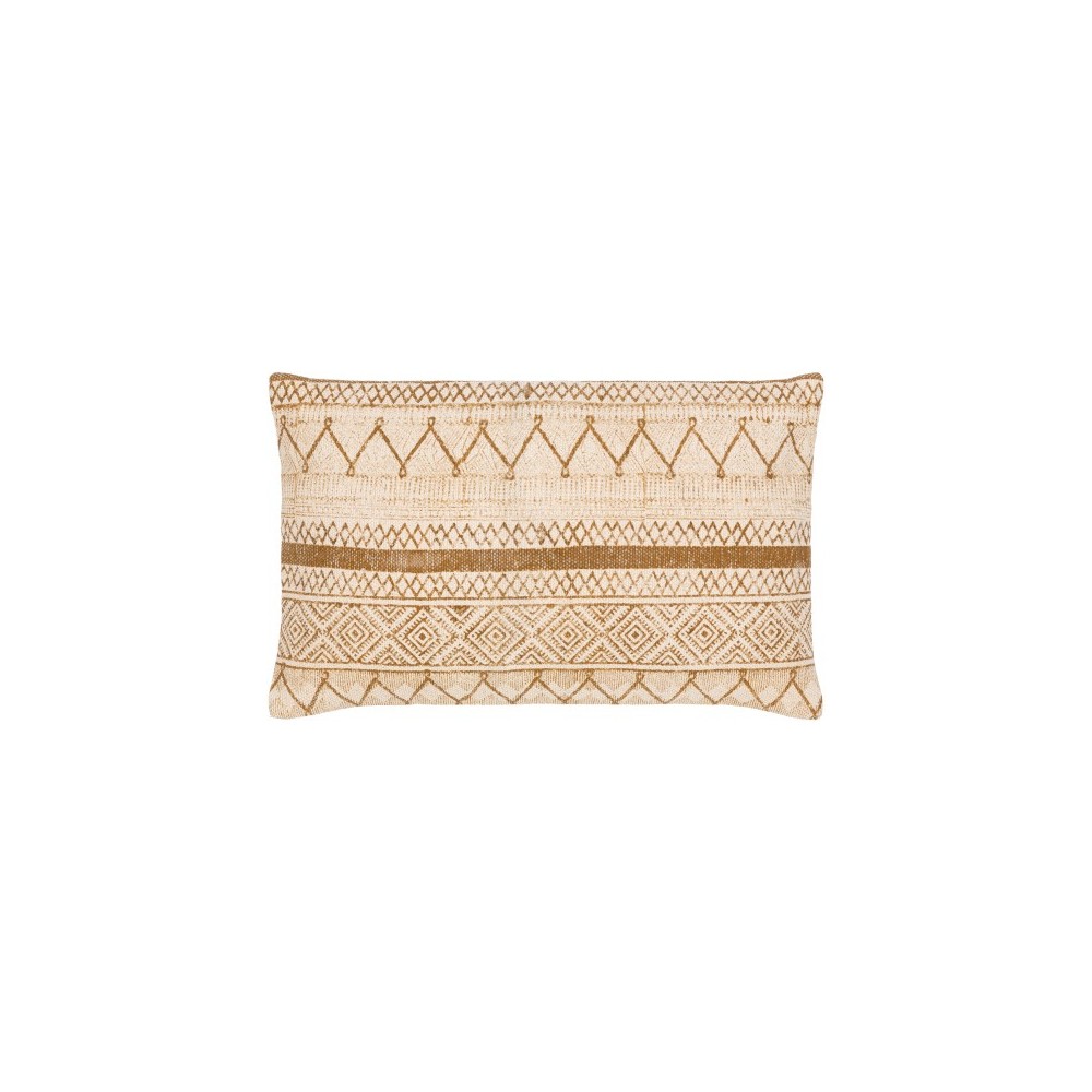 Surya Janya Light Beige Pillow Shell With Down Insert 14"H X 22"W