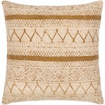 Surya Janya Light Beige Pillow Shell With Down Insert 18"H X 18"W