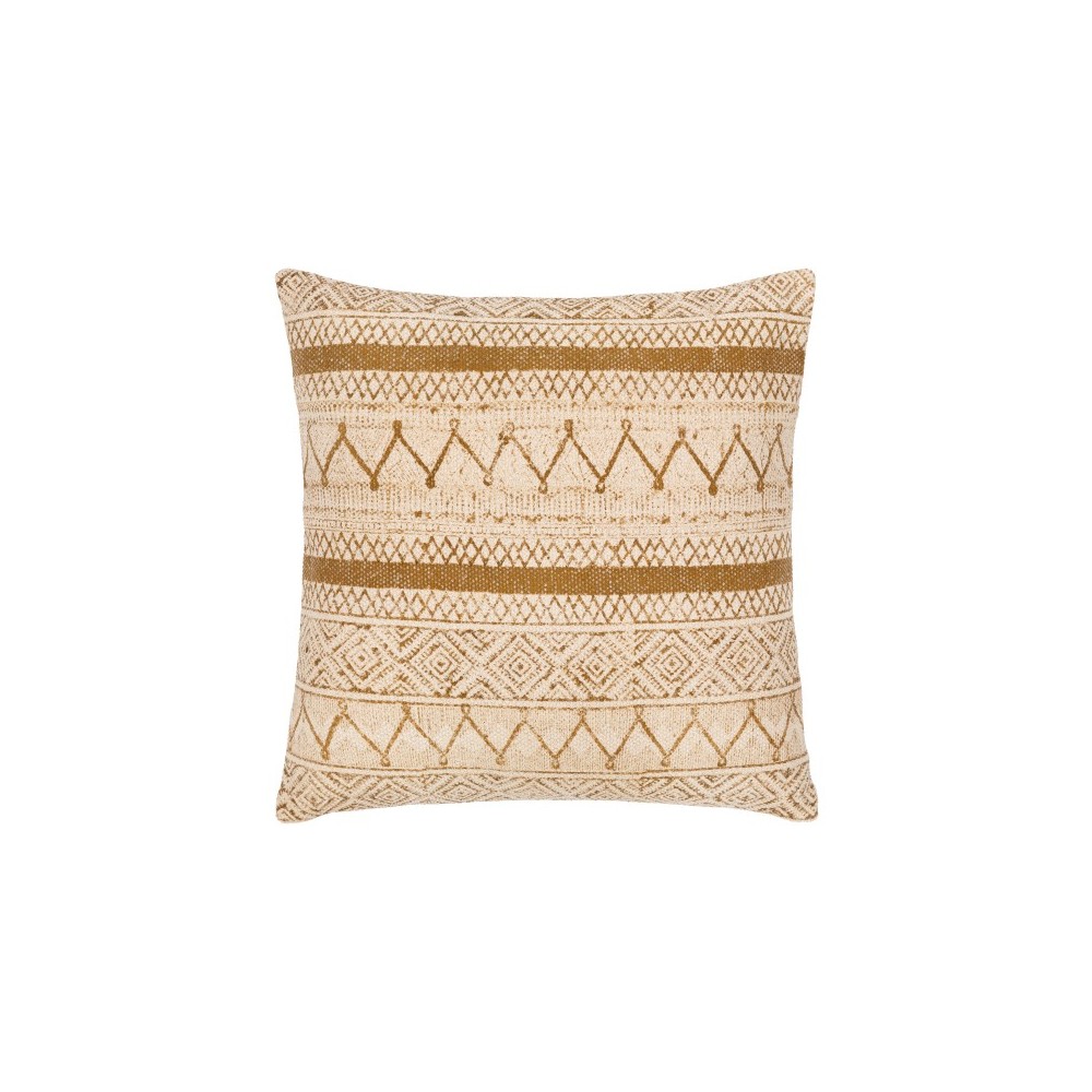 Surya Janya Light Beige Pillow Shell With Down Insert 18"H X 18"W Surya Janya Light Beige Pillow Shell With Down Insert 18"H X 18"W