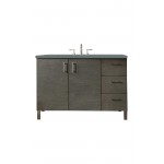 Metropolitan 48" Single Vanity, Silver Oak, w/ 3 CM Cala Blue Quartz Top