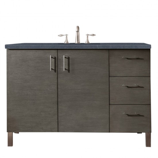 Metropolitan 48" Single Vanity Silver Oak w/ 3 CM Charcoal Soapstone Quartz Top