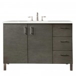 Metropolitan 48" Single Vanity, Silver Oak, w/ 3 CM Eternal Serena Quartz Top