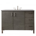 Metropolitan 48" Single Vanity, Silver Oak, w/ 3 CM Grey Expo Quartz Top