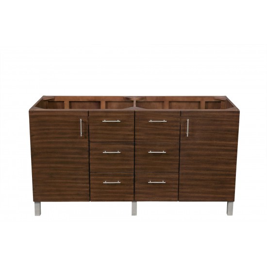 Metropolitan 60" Double Vanity, American Walnut