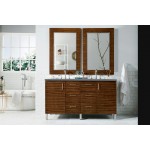 Metropolitan 60" Double Vanity, American Walnut, w/ 3 CM Cala Blue Quartz Top