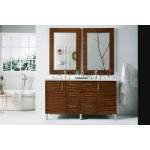 Metropolitan 60" Double Vanity American Walnut w/ 3 CM Jasmine Pearl Quartz Top