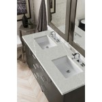 Metropolitan 60" Double Vanity, Silver Oak, w/ 3 CM Eternal Serena Quartz Top