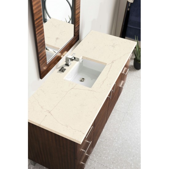 Metropolitan 60" Single Vanity American Walnut w/ 3 CM Eternal Marfil Quartz Top