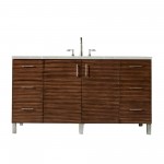 Metropolitan 60" Single Vanity American Walnut w/ 3 CM Eternal Serena Quartz Top