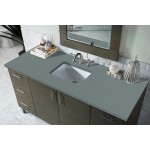 Metropolitan 60" Single Vanity, Silver Oak, w/ 3 CM Cala Blue Quartz Top