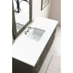 Metropolitan 60" Single Vanity, Silver Oak, w/ 3 CM Classic White Quartz Top