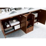 Metropolitan 72" American Walnut Double Vanity w/3 CM Arctic Fall Surface Top