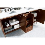 Metropolitan 72" Double Vanity American Walnut w/ 3 CM Classic White Quartz Top