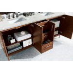 Metropolitan 72" Double Vanity American Walnut w/ 3 CM Jasmine Pearl Quartz Top