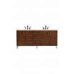 Metropolitan 72" Double Vanity American Walnut w/3 CM Ethereal Noctis Quartz Top