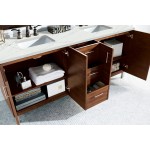 Metropolitan 72" Double Vanity American Walnut w/3 CM Ethereal Noctis Quartz Top