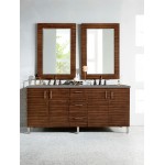 Metropolitan 72" Double Vanity, American Walnut, w/ 3 CM Grey Expo Quartz Top