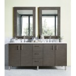 Metropolitan 72" Silver Oak Double Vanity w/ 3 CM Arctic Fall Solid Surface Top