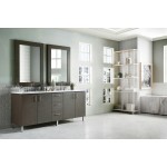 Metropolitan 72" Silver Oak Double Vanity w/ 3 CM Arctic Fall Solid Surface Top