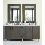 Metropolitan 72" Silver Oak Double Vanity w/ 3 CM Carrara Marble Top