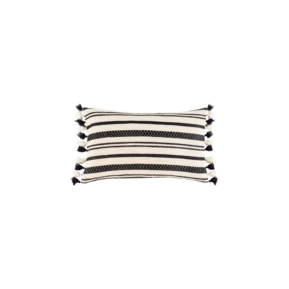 Surya Justine Beige Pillow Shell With Down Insert 14"H X 32"W