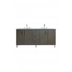 Metropolitan 72" Double Vanity, Silver Oak, w/ 3 CM Cala Blue Quartz Top