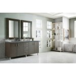 Metropolitan 72" Double Vanity, Silver Oak, w/ 3 CM Cala Blue Quartz Top