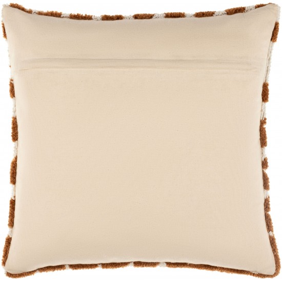 Surya Kabela Pillow Shell With Down Insert 18"H X 18"W Brown