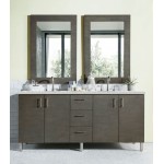 Metropolitan 72" Double Vanity Silver Oak w/ 3 CM Jasmine Pearl Quartz Top