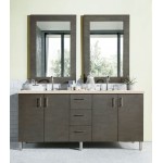 Metropolitan 72" Double Vanity, Silver Oak, w/ 3 CM Eternal Marfil Quartz Top