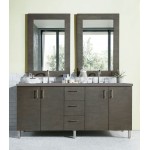 Metropolitan 72" Double Vanity, Silver Oak, w/ 3 CM Grey Expo Quartz Top