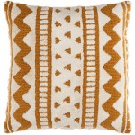 Surya Kabela Mustard Pillow Shell With Down Insert 18"H X 18"W