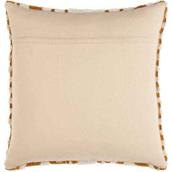 Surya Kabela Mustard Pillow Shell With Down Insert 18"H X 18"W